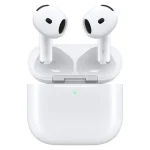 هدفون بلوتوثی اپل مدل AirPods 4 دارای نویز کنسلینگ، درگاه شارژ USB-Type-C و شارژ بی سیم، با قابلیت اتصال به چند دستگاه، پشتیبانی از فرمان لمسی و دستیار صوتی، نشانگر LED، مقاوم در برابر پاشش آب و گرد و غبار