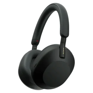 هدفون بی‌سیم سونی مدل WH-1000XM5 با نویز کنسلینگ فعال (ANC)، درگاه شارژ USB Type-C، دارای 4 میکروفون با فناوری Beamforming، پشتیبانی از دستیار صوتی، قابلیت اتصال همزمان به دو دستگاه